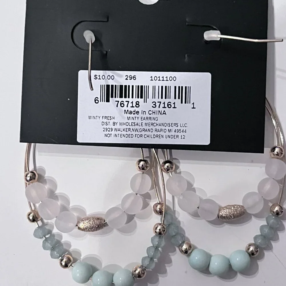 Hanging Beaded‎ Earrings by Massini 2 Pairs New with Tags